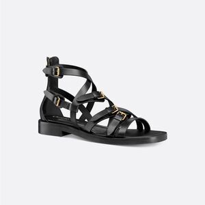 Dior L'amazone Leather Sandal, Black size 38.5EU NIB
